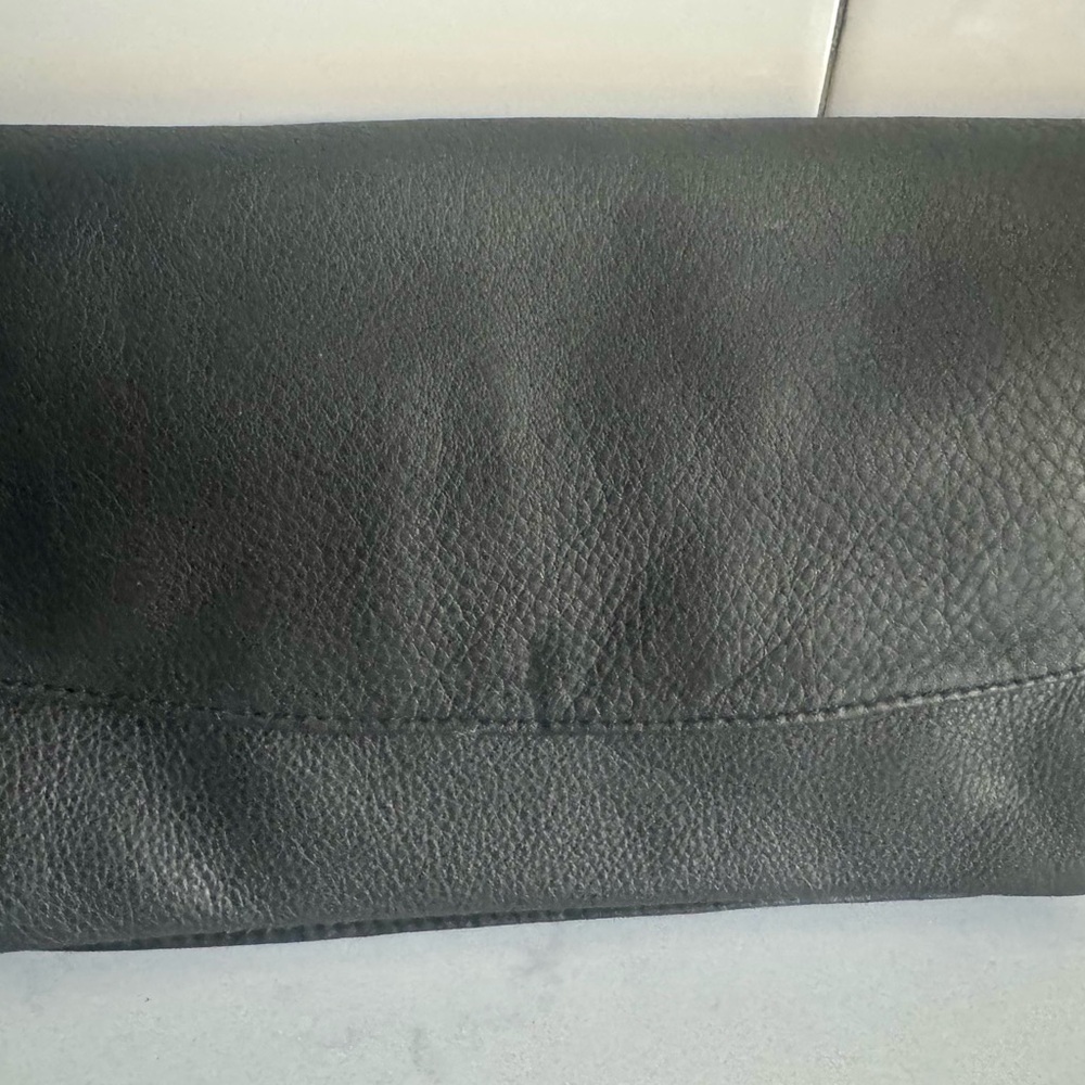 Derek Alexander Black Leather Small Clutch Bag